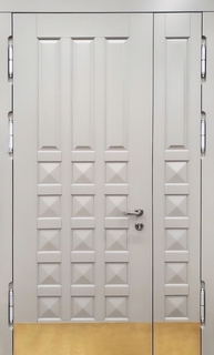 Полуторастворчатая термодверь с латунными отбойниками (МДФ RAL псевдофилёнка) Полуторастворчатая термодверь с латунными отбойниками (МДФ RAL псевдофилёнка)